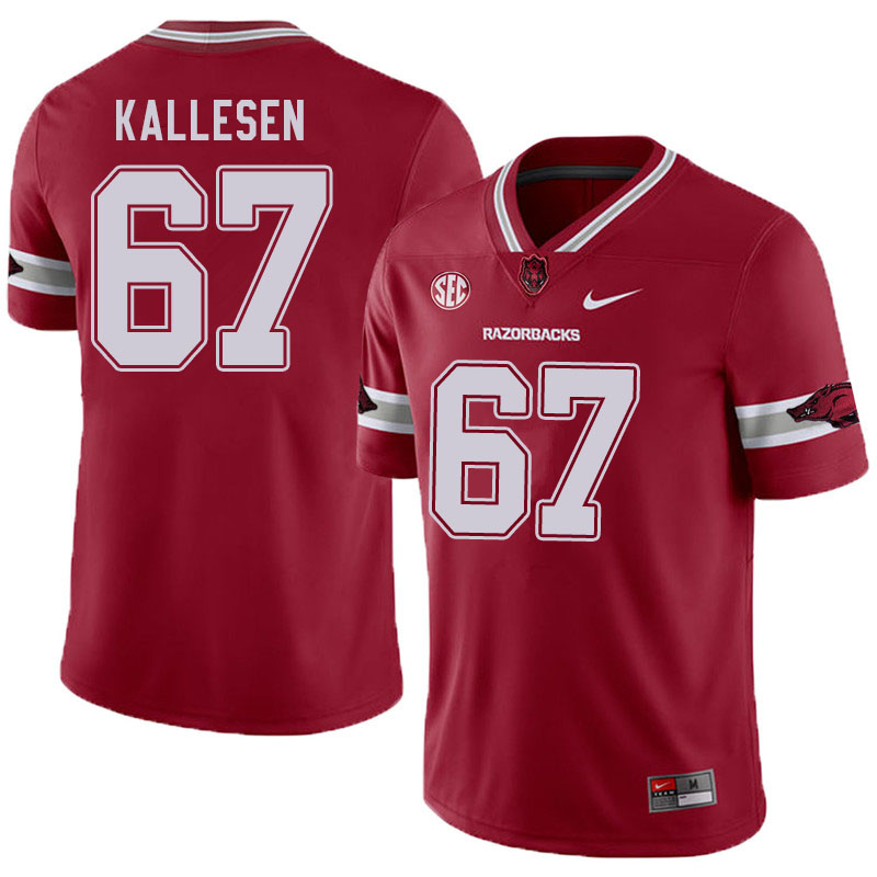 Men #67 Logan Kallesen Arkansas Razorbacks College Football Jerseys Sale-Alternate